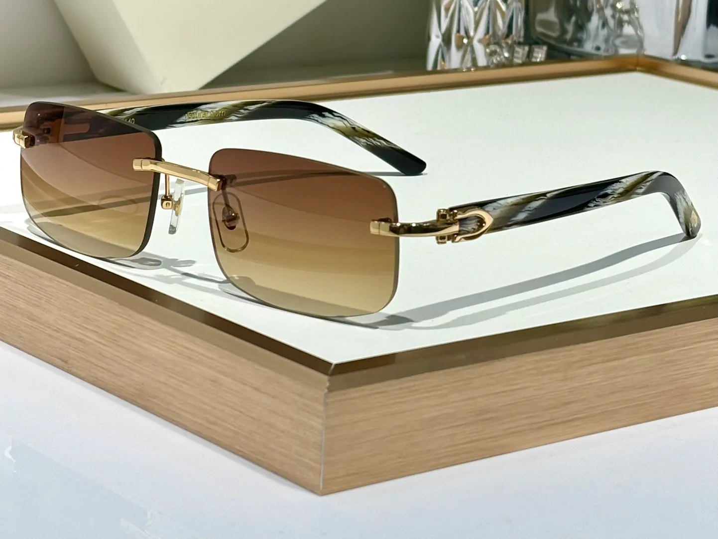 Stylish Vintage Rimless Rimless Sunglasses Mens For... From 