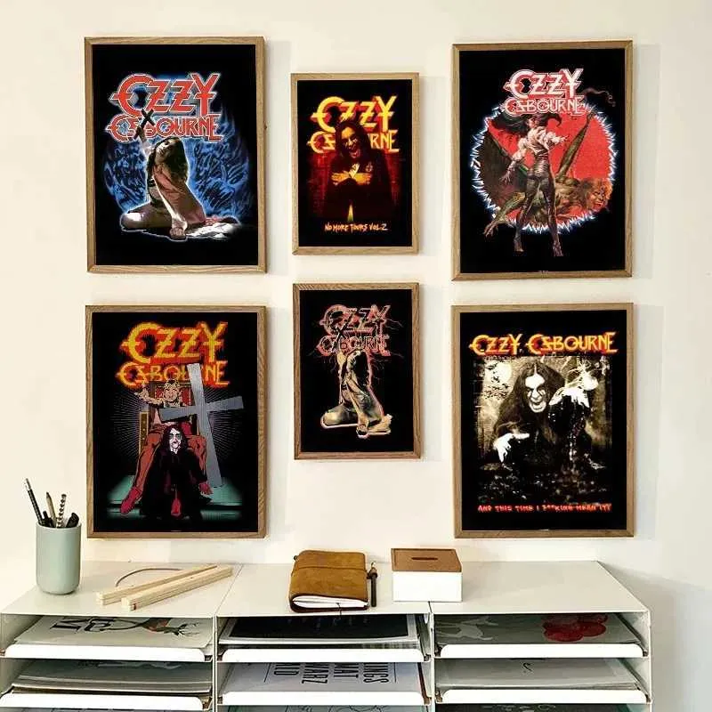 ETRVBDUB Ozzy Osbourne Poster 60x90cm | 2-tlg. Leinwand Druck | Musik Poster Für Wanddekoration