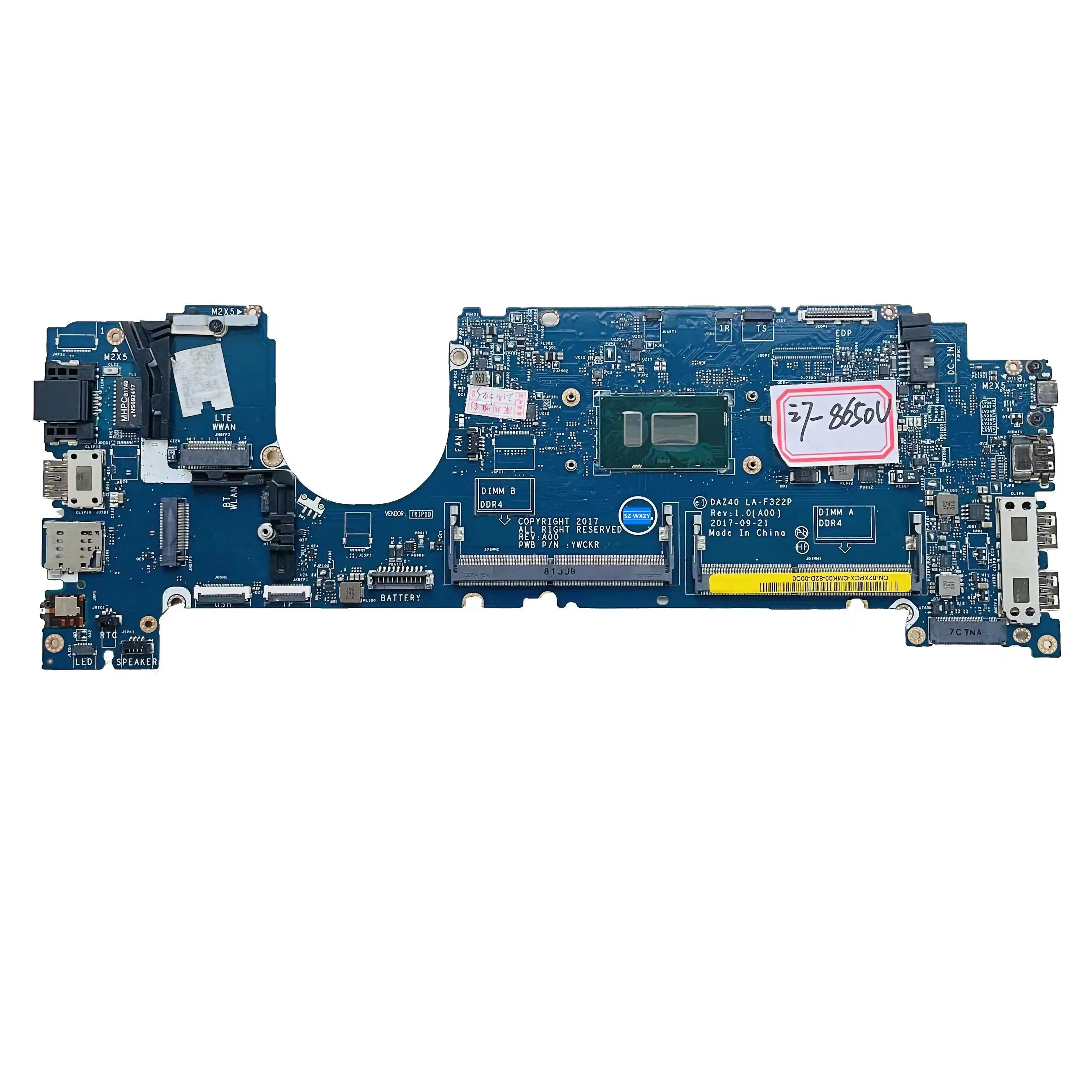 thumbnail image 2 of NEW Dell Latitude 7490 Motherboard With Intel I7-8650U CPU - LA-F322P/LA-F321P (CWDR5, NFCCJ) 2 of 6