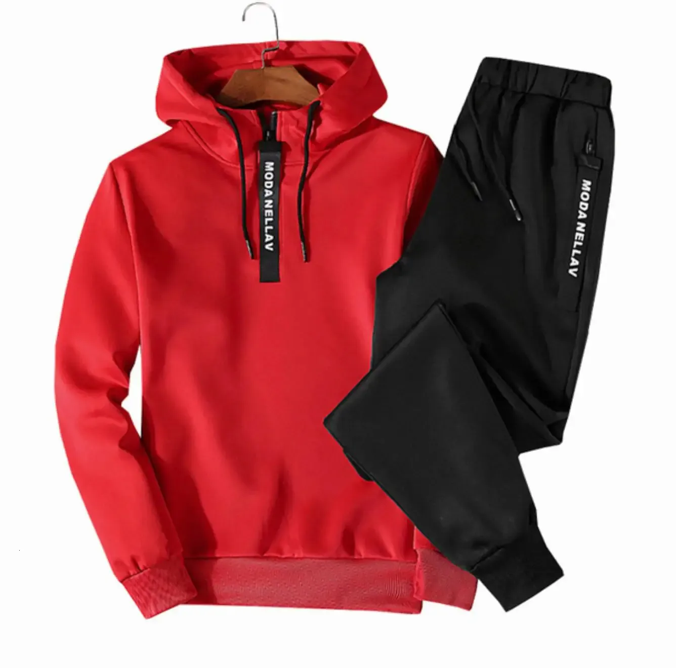Conjunto de treino masculino com moletom e calças de jogging_voghion.com