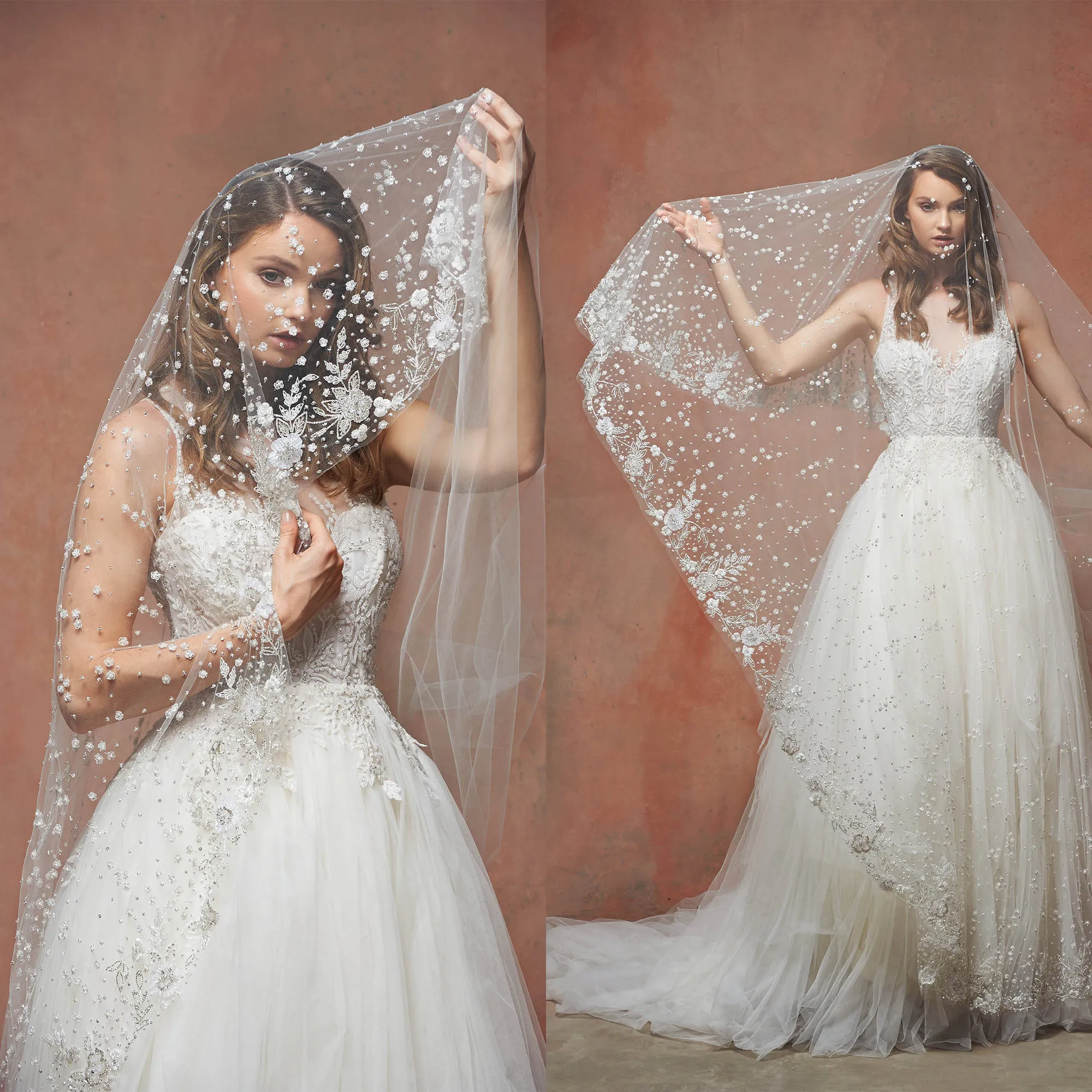 Elegant Tulle Wedding Veil With Beading Elegant Tulle Wedding Veil With Beading