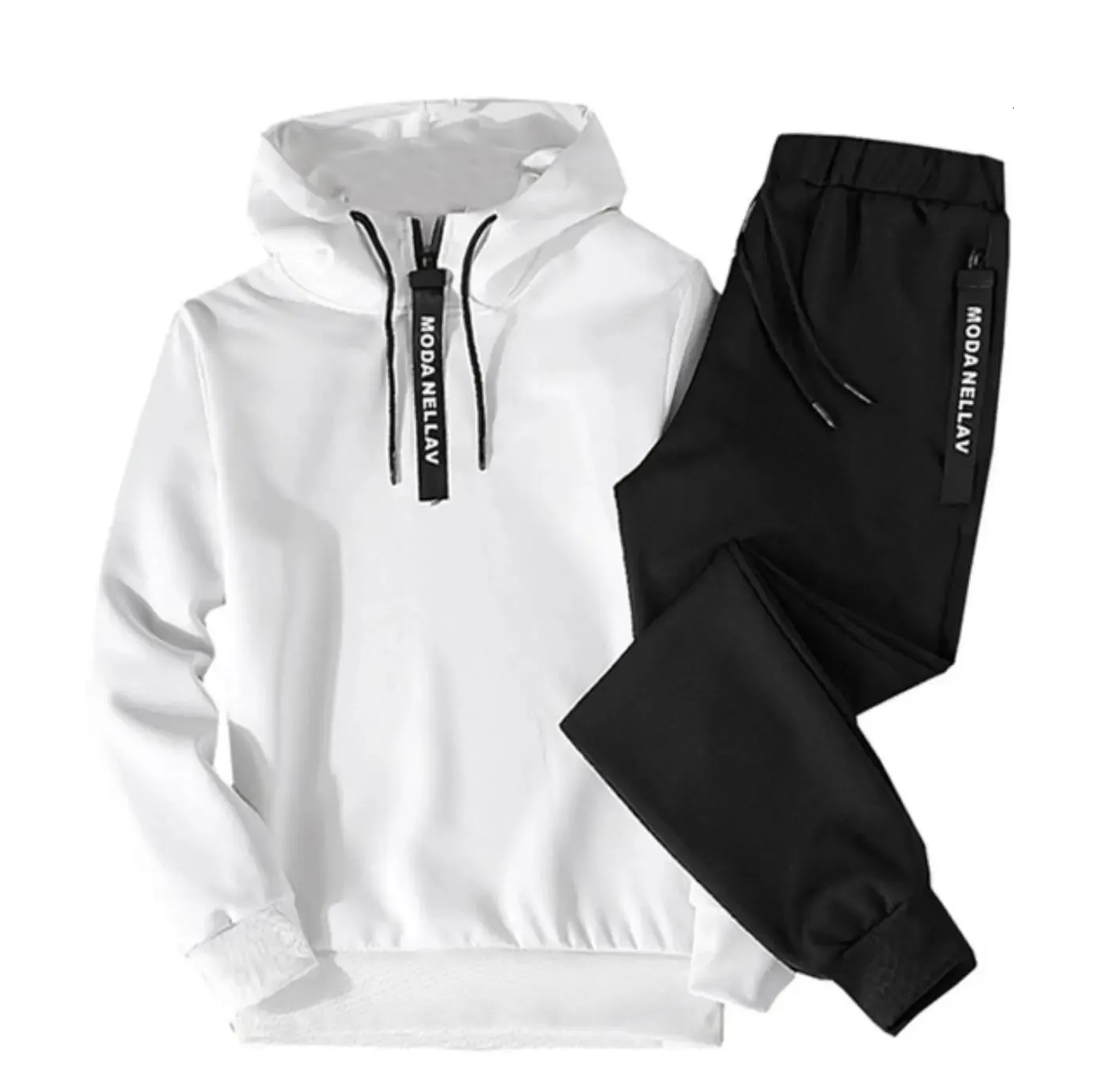 Conjunto de treino masculino com moletom e calças de jogging_voghion.com