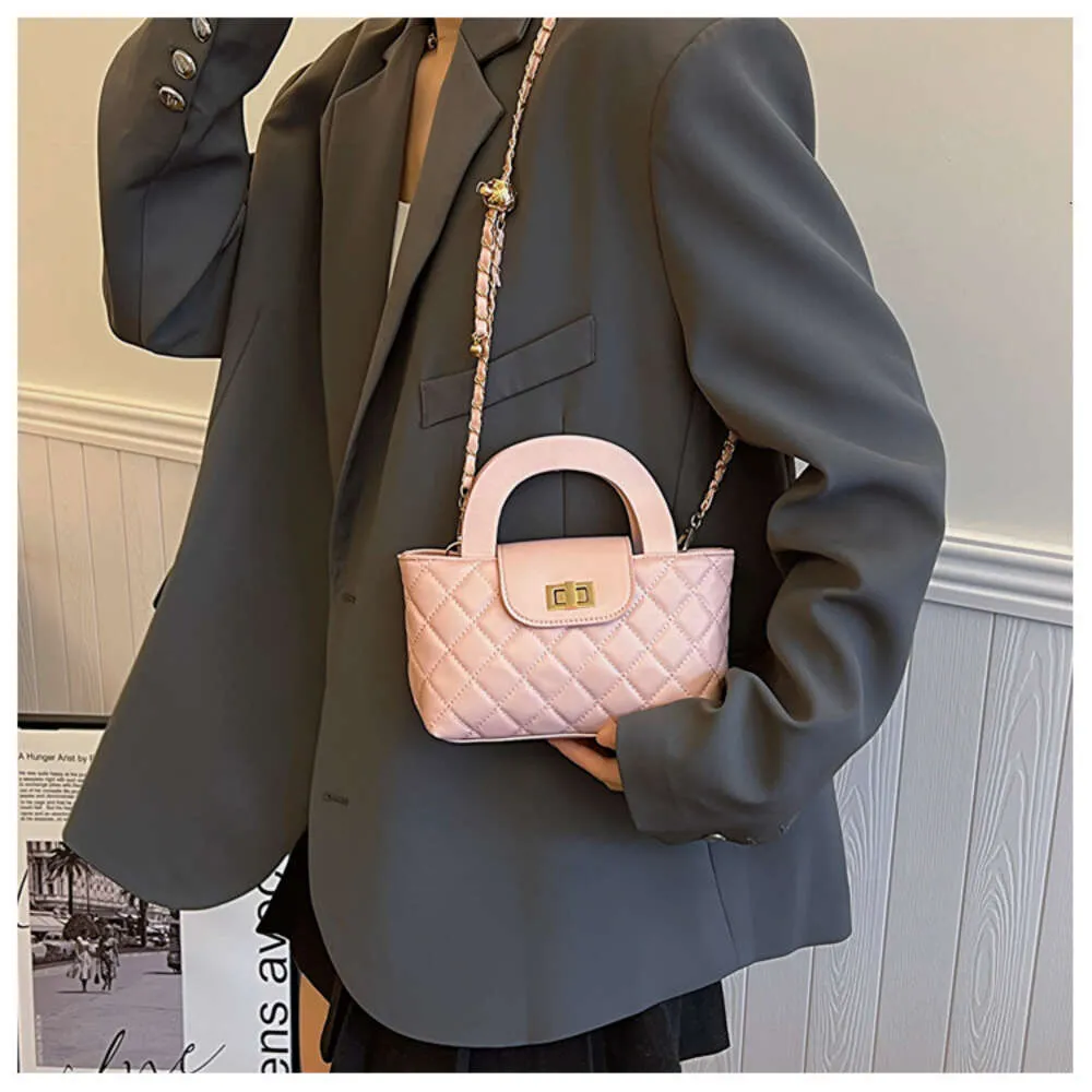 2024Embroidered Diamond Grid Tote Handbag for Women