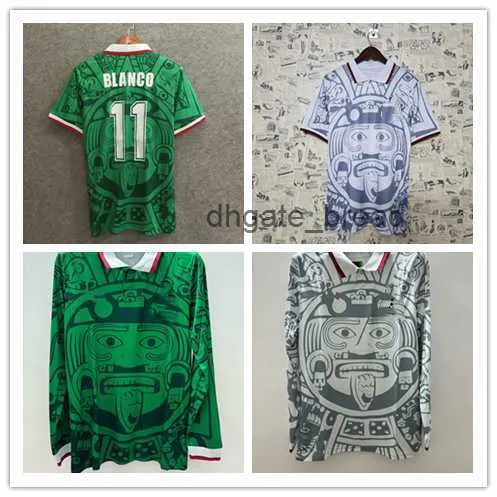 Retro Mexico Soccer Jersey 1998 LUIS GARCIA BLANCO HERNANDEZ 98 Classic  Football Shirt, Mens T-Shirt, Vintage Green Home Kit