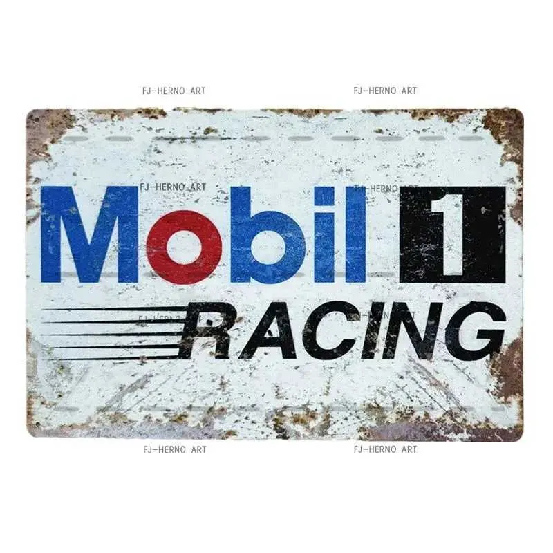 Signs - Mobil 1 racing motor oil garage metal sign. for sale in