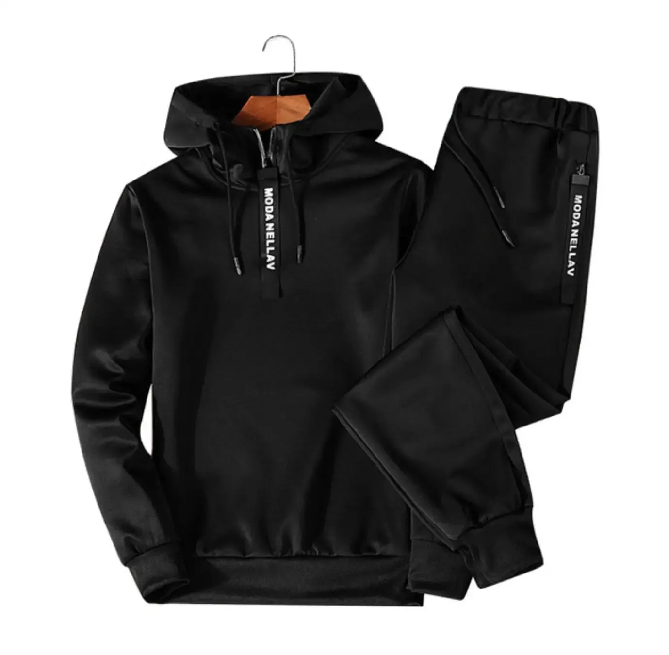 Conjunto de treino masculino com moletom e calças de jogging_voghion.com