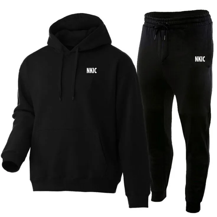 Black Men s 2 Piece Tracksuit Jogging Suit Casual Streetwear Sweatsuit for Running Plus Size XS 3XL