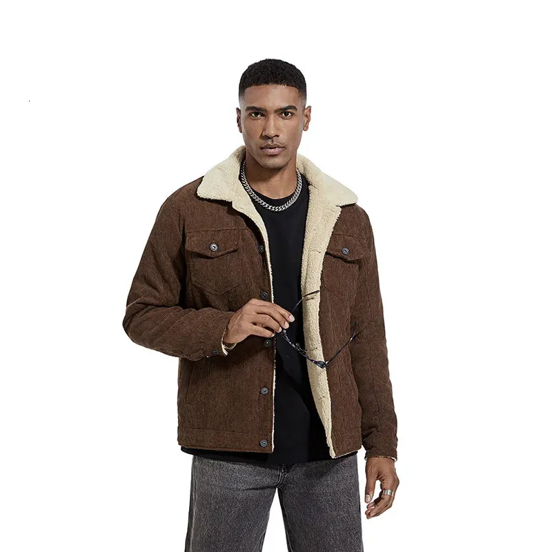 Mens Fleece Lapel Corduroy Warm Jackets For Men With Fur Collar Autumn Winter Casual Outwear In Thermal Cotton 240711 From Sellerstore03 39.81 DHgate.Com