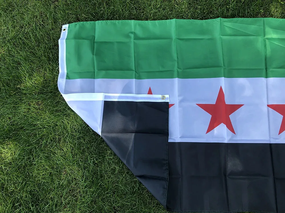 Syrische Armee Flagge – 90 X 150 Cm, Aus Polyester, Mit 2 Metallösen Zum Aufhängen
