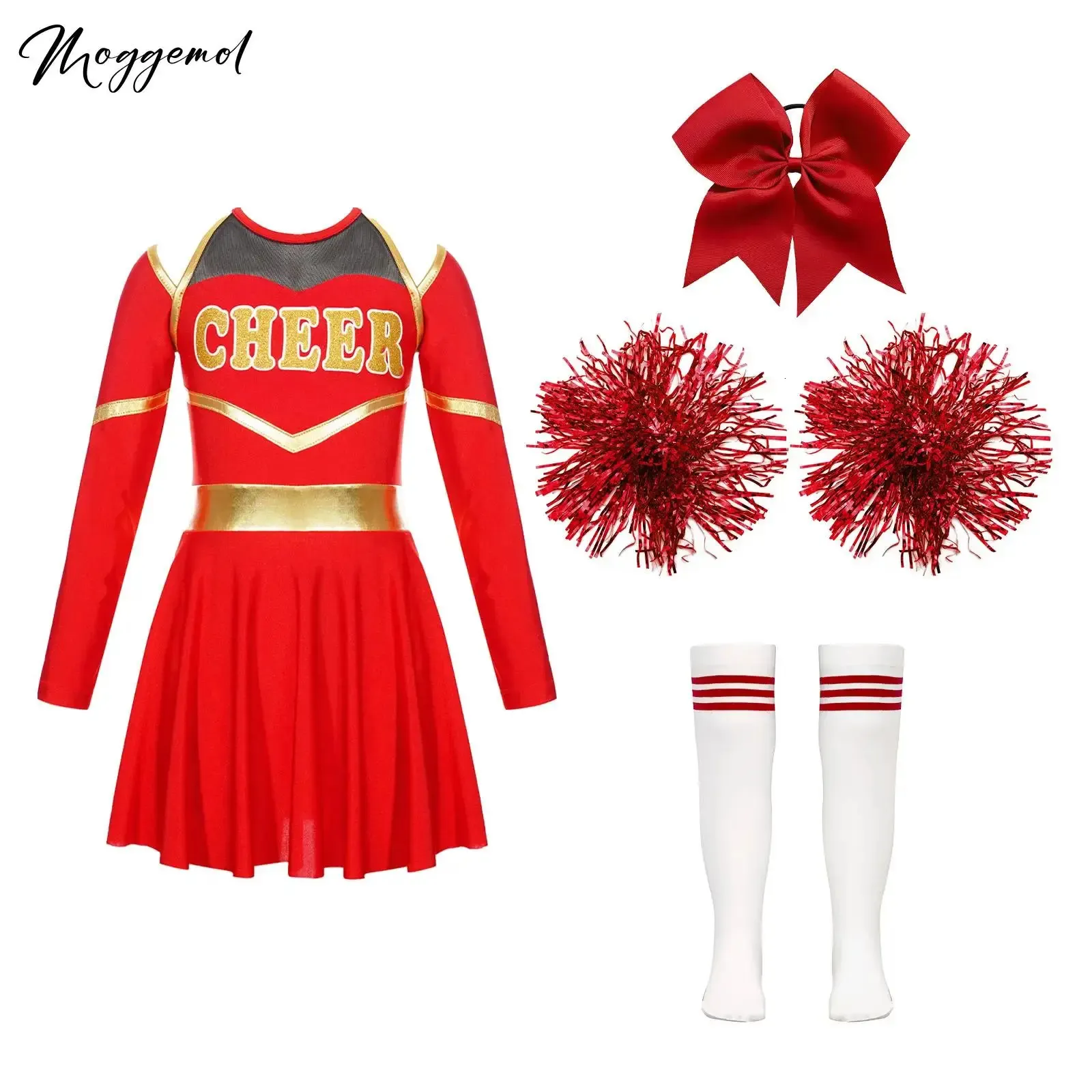 Samt-Haarspange Für Mädchen – Großer Schleifen-Schwanz, 15 Cm, Rot, Für Weihnachten & Cheerleading