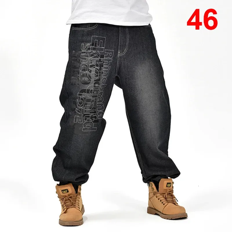 Men's Fashion Streetwear Black Baggy Jeans - Vdesign Fashion