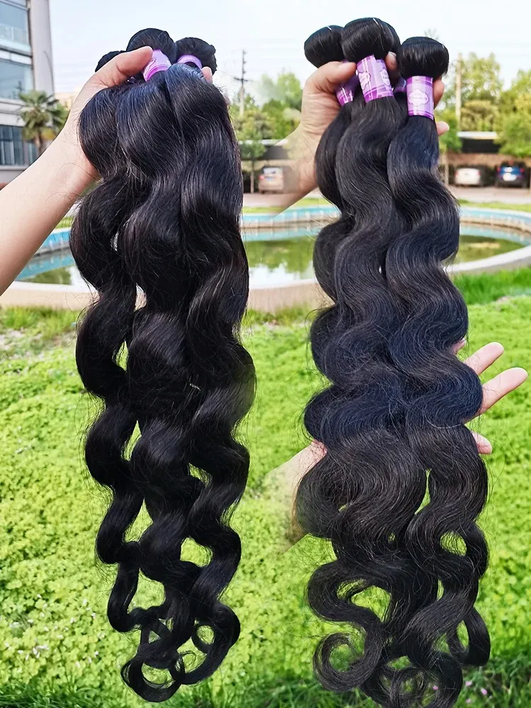 Premium Body Wave Human Hair Bundles: Natural Black Remy  display picture 2