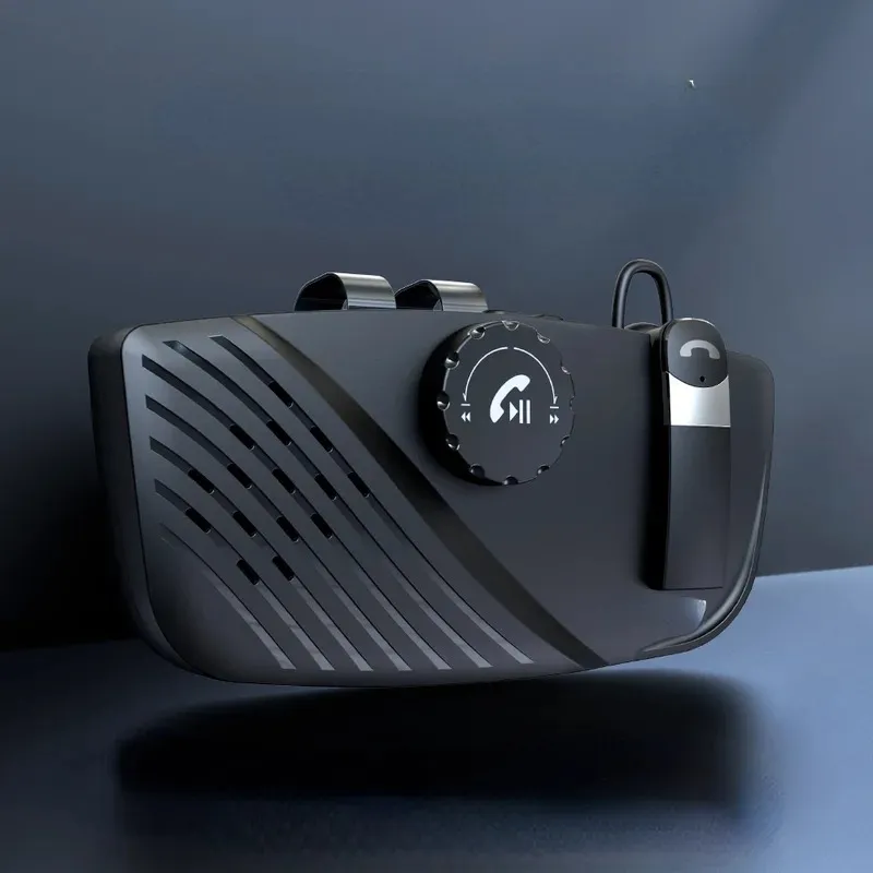 Bluetooth Handsfree Car Kit Wireless Bluetooth Speaker Phone MP3 Music Player Sun Visor Clip Speakerphone With Car Charger Black