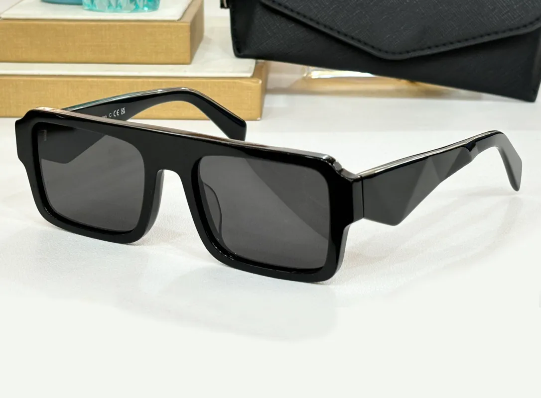 Sleek Black Flat Top Rectangle Sunglasses - Stylish Designer  display picture 1