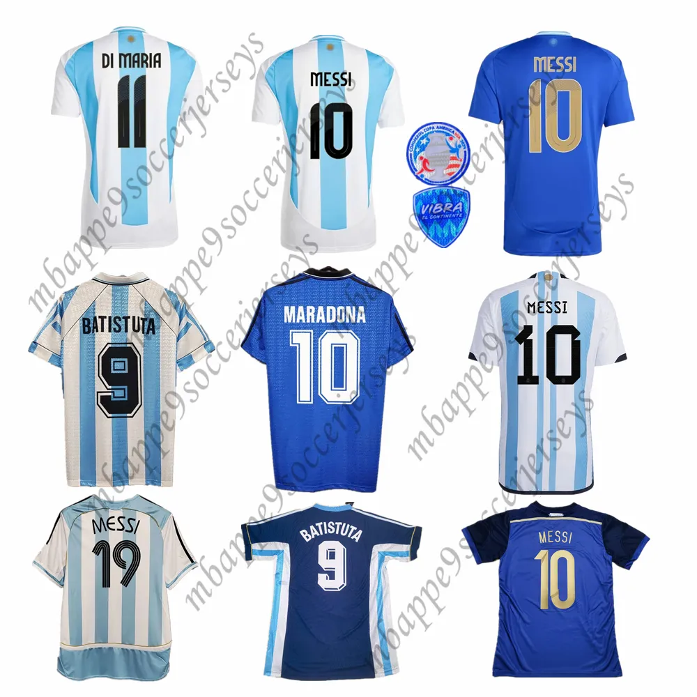 final ArgENtiNA 2024 2025 National Team Soccer Jerseys DI MARIA MESSIS  Maradona 1986 Retro Football Shirt 1994 1998 2002 2006 2010 2014 Batistuta 
