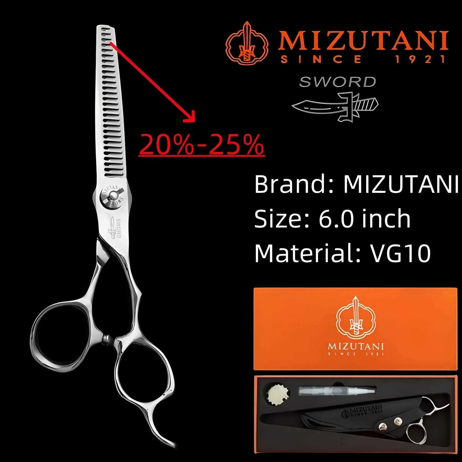 MIZUTANI barber scissors 6.0 inch Japan 440C stainless steel pink