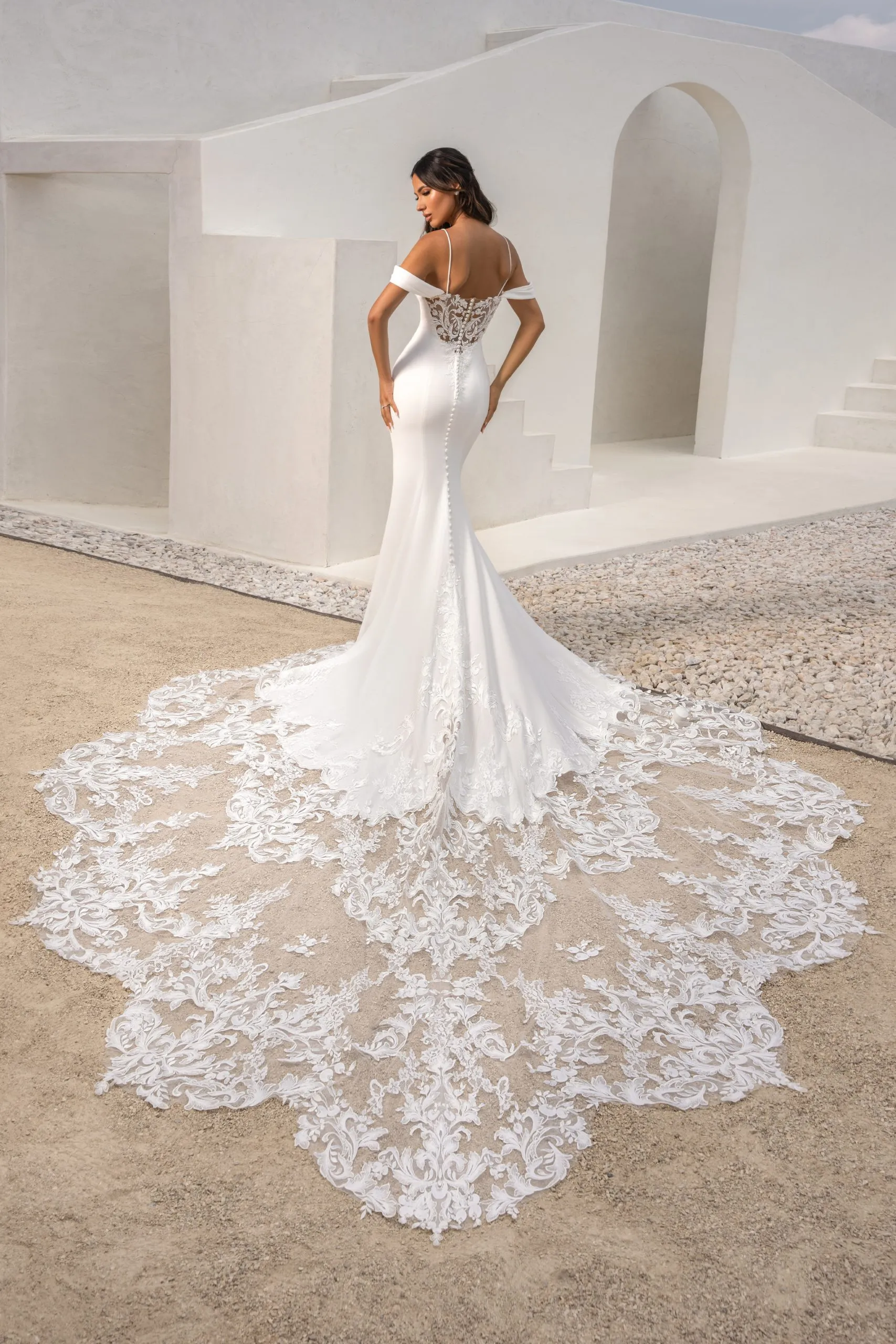 pronovias backless wedding dress Font Bridal Gown by Pronovias | Designer Wedding Dress main image 1