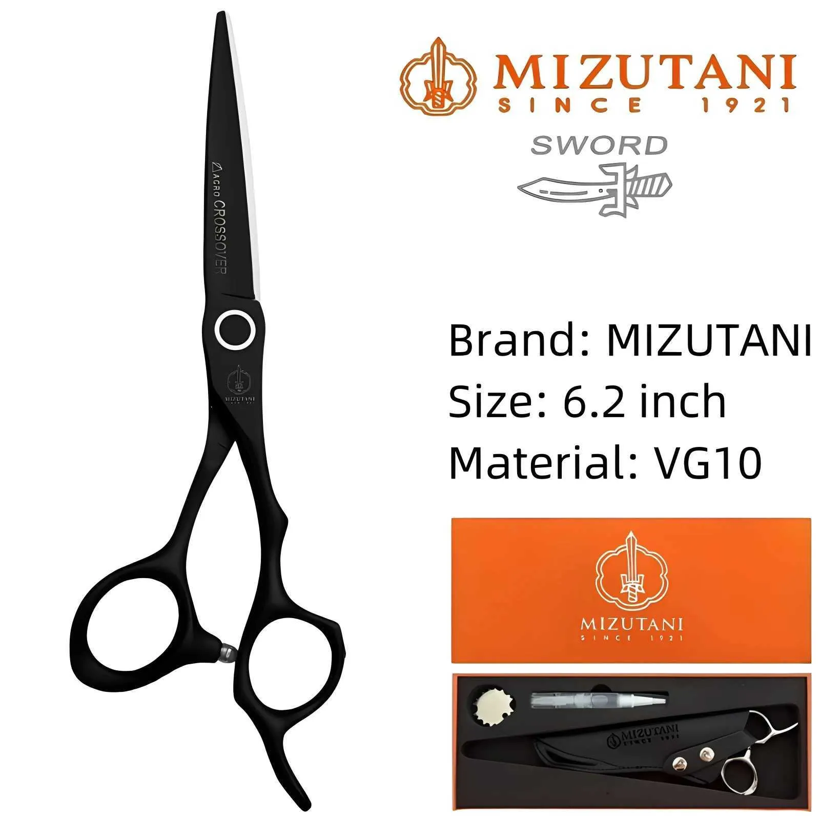 豆MIZUTANI シザー　6.0インチ MIZUTANI barber scissors 6.0 inch Japan 440C stainless steel pink