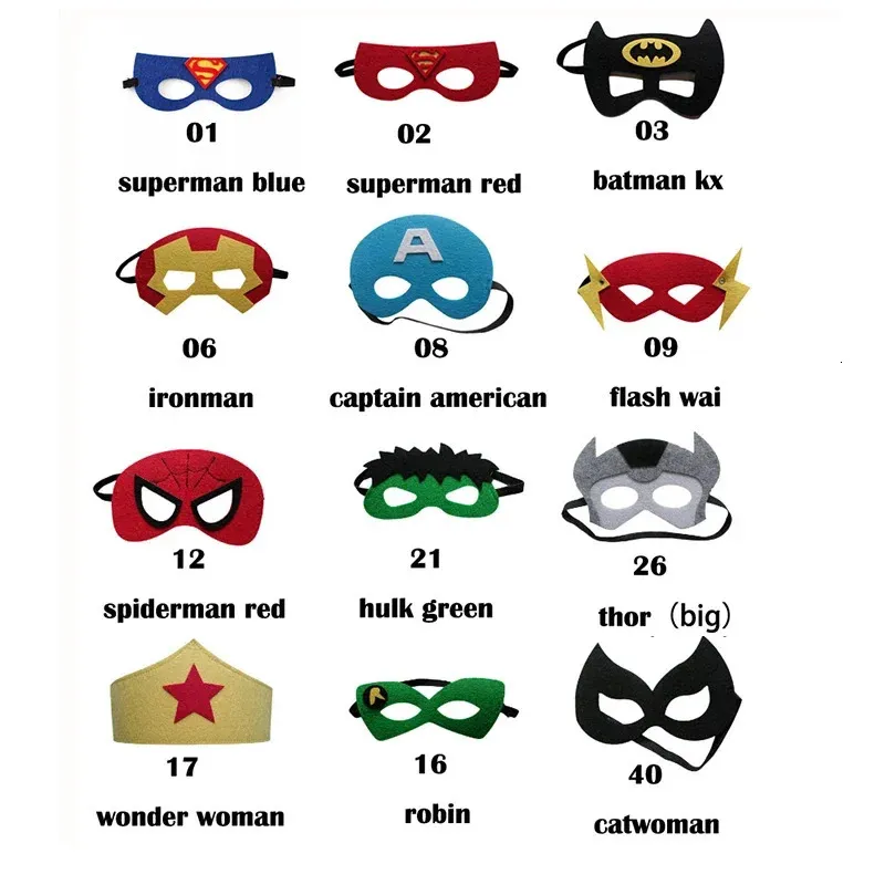12 Máscaras De Superhéroe De Papel Para Niños – Con Elástico, Ideales Para Fiestas Y Cosplay