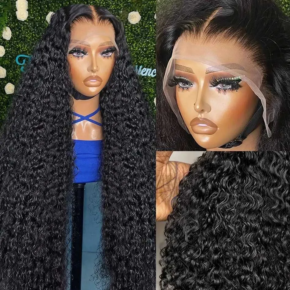30 Inch Brazilian Human Hair Wig 13x6 HD Lace Front Glueless Deep Wave Glueless HD Lace Wig Deep Wave Human Hair Wigs 13x4 Lace  main image 4