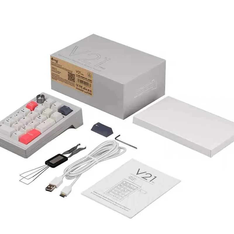 Cidoo V21 Wireless Keyboard 21keys Tri-Mode Wired Hot Swap Bluetooth Mechanical Keyboard Computer Peripherals For Laptop GiftsM240715