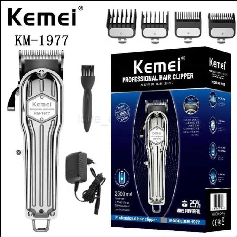 Kemei KM-1977 Rechargeable Electric Hair Clipper Metal High Speed