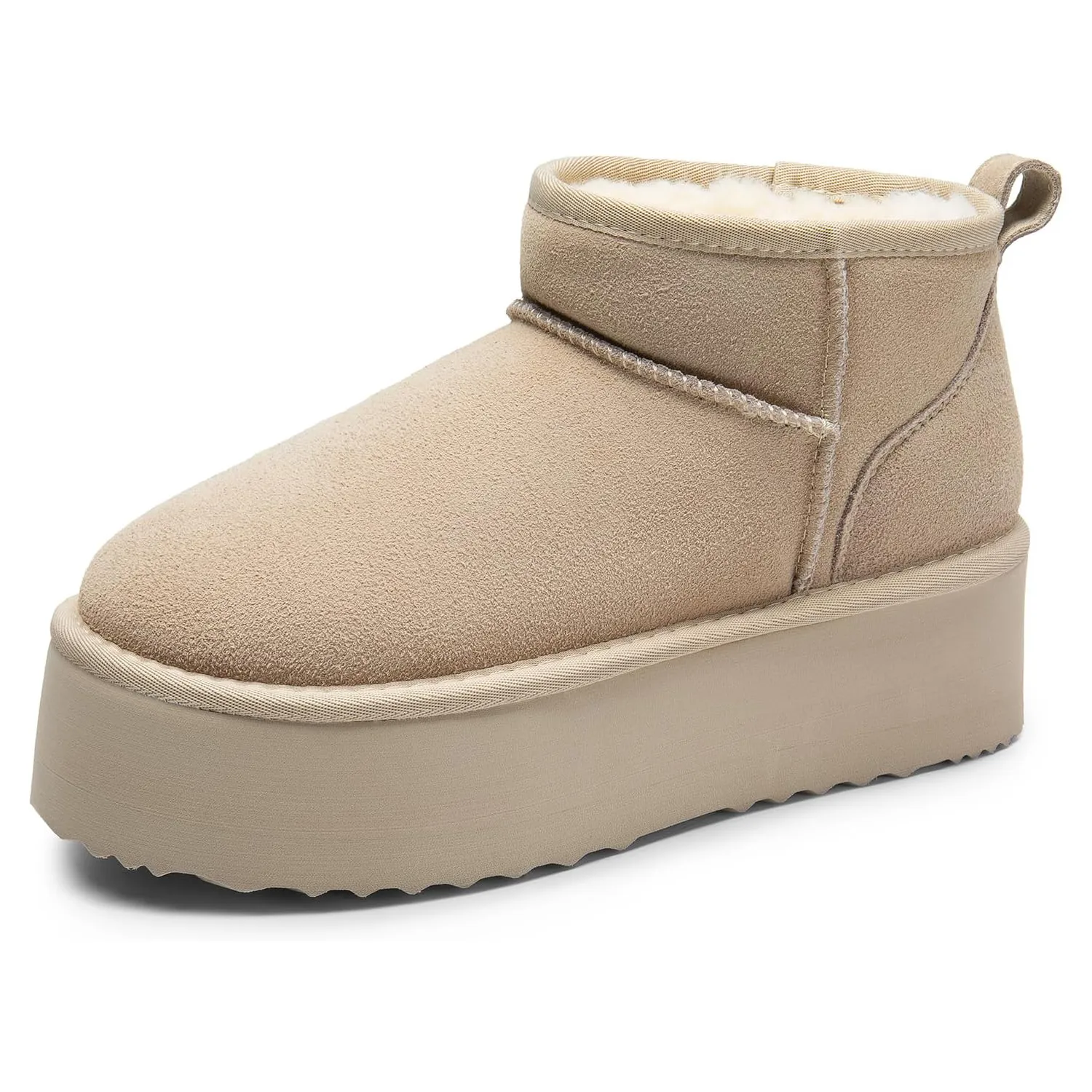 Botines De Nieve Con Forro De Piel Sintética De Invierno Para Mujer, Plataforma Gruesa Antideslizante, Cálidos, Con Forro Polar De Felpa, Botas Cortas Cómodas De Gamuza Sintética Para Mujer Compra Barata En
