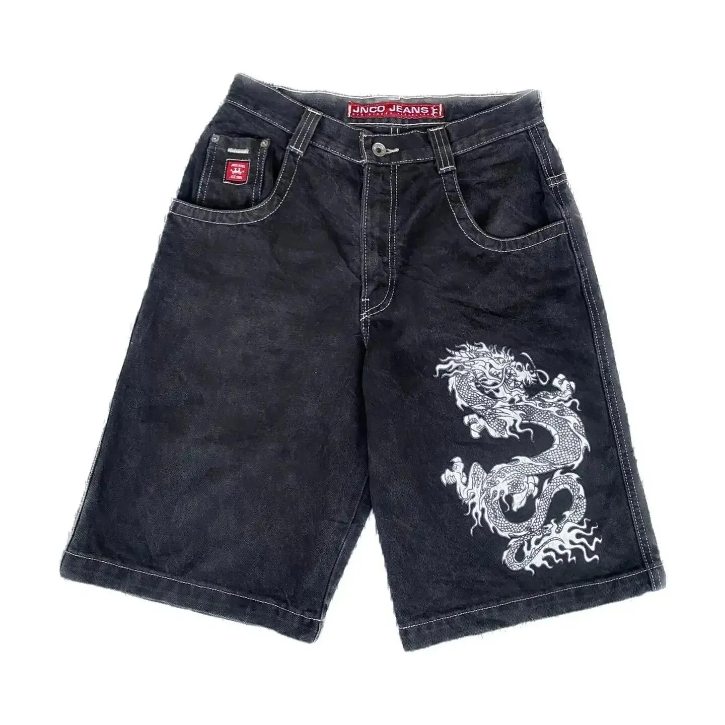 Y2K Gothic Jeans Shorts: Hip Hop Unisex Denim Shorts With
