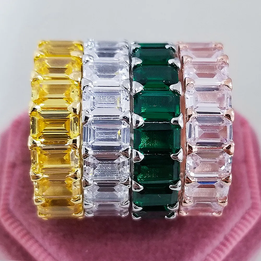 Luxury Designer Rings Colored Diamond Fashion High Quality Zircon Inlay Copper Ring Simple Design Wedding Jewelry Party_voghion.com