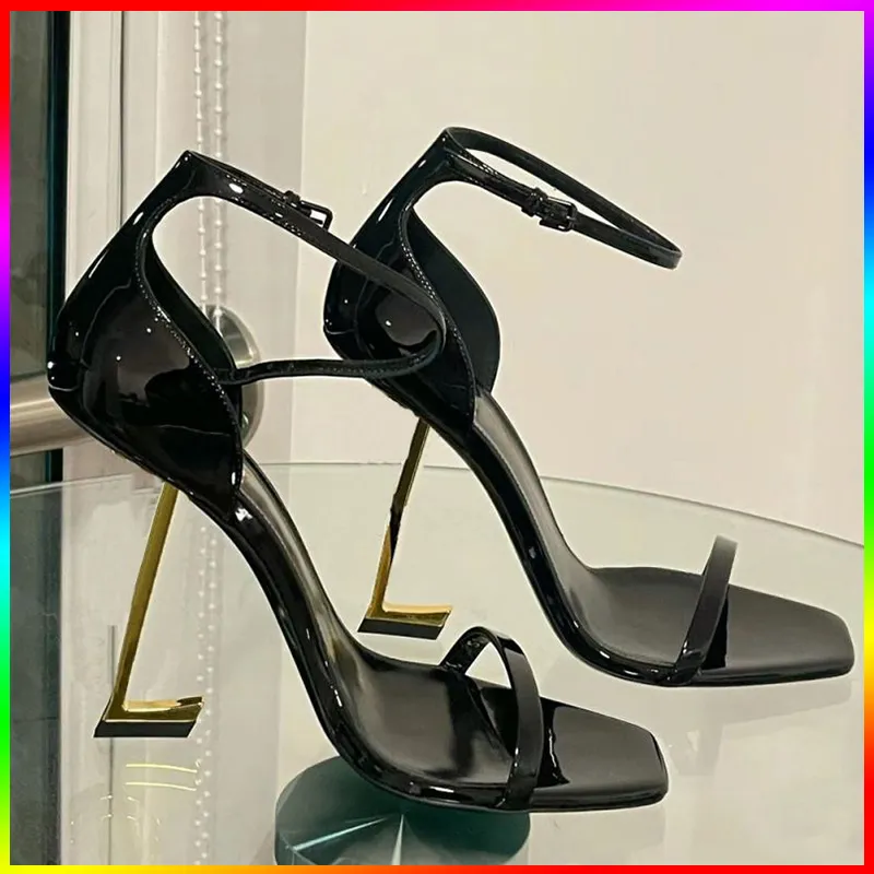 Economize muito em Caixa De Salto Alto With Box Women Luxury Dress Shoes  Designer High Heels Patent Leather Gold Tone Black Nude Red Woman Lady Heel 