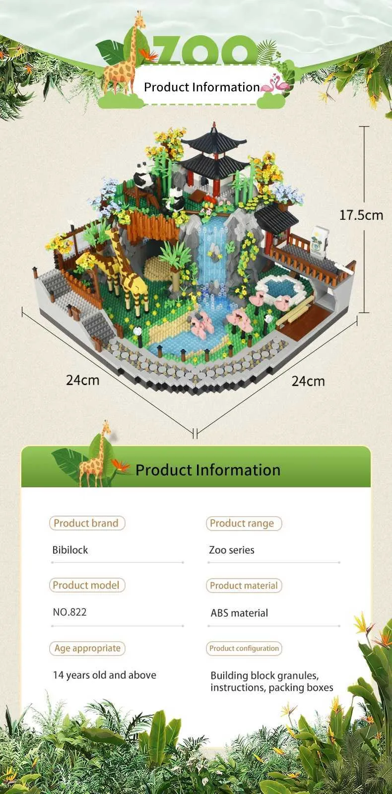 5000+ Piece Mini Building Blocks Set: Animal Zoo, City Street View ...