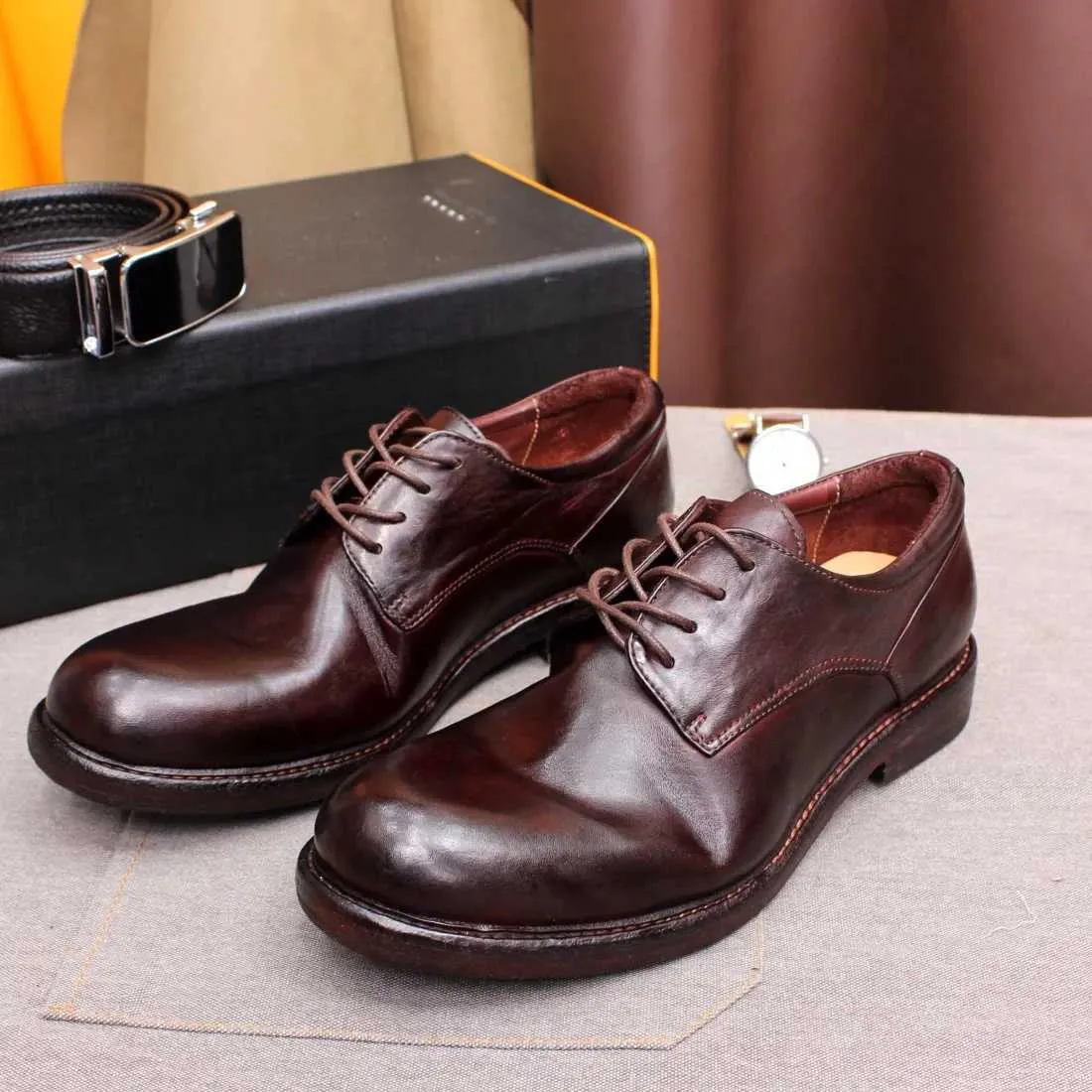 DHgate.com:Handmade Goodyear Welted Derby Dress Shoes