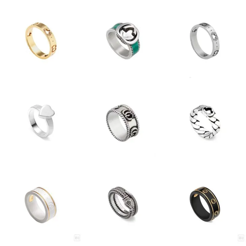 Luxury Designer Extravagant Brand Letter Band Rings 18K Gold Plated ...