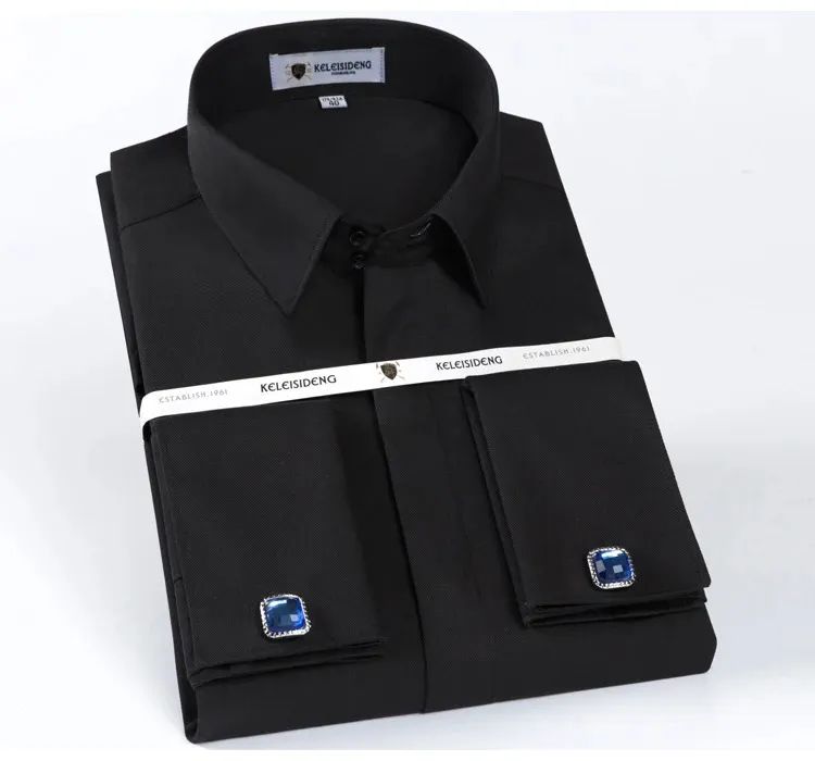 Mens French Cuff Dress Shirt Long Sleeve Fly Front Placket Acetate  Regular-fit for Business and School from Dhgate Men's Casual Shirts - price  56.48