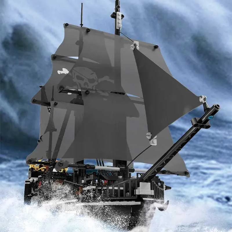 Black Pirate Ship Building Blocks Assemble Your Own Adventure