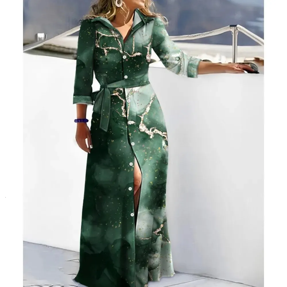 Elegant Green Long Dress with Lace-up and Sleeves for Women Elegant Green Long Dress with Lace-up and Sleeves for Women