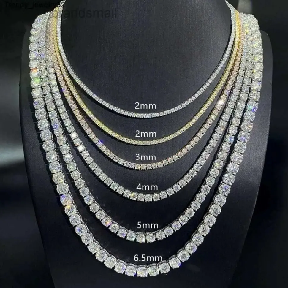 Collane di design per donne stilista di moda collane con ciondolo hip hop argento VVS moissanite dia collana gioielli tennis_voghion.com