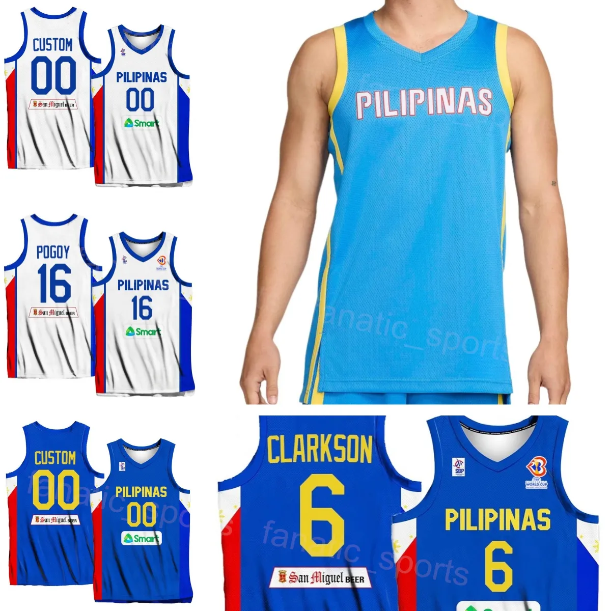 Save Big on Bulk Philippines Jersey Philippines Basketball Jersey 24/25  Dwight Ramos, Fajardo, Sotto, Perez, Aguilar, Clarkson National Team Shirt 