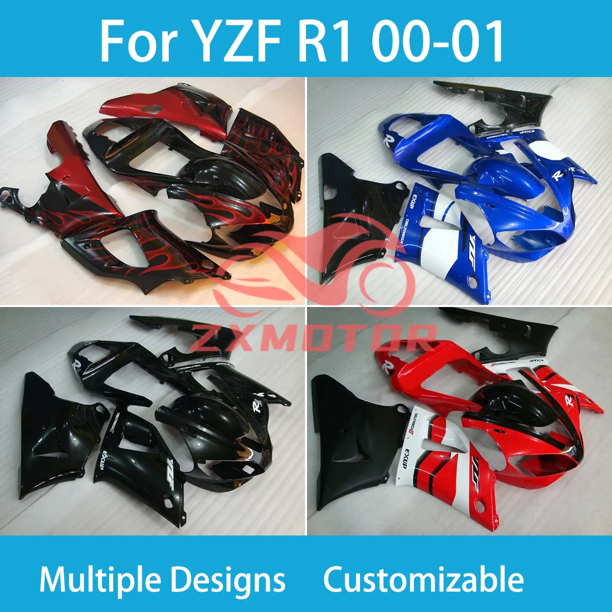 100% Fit Fairings For Yamaha YZF R 1 2000 2001 Injection