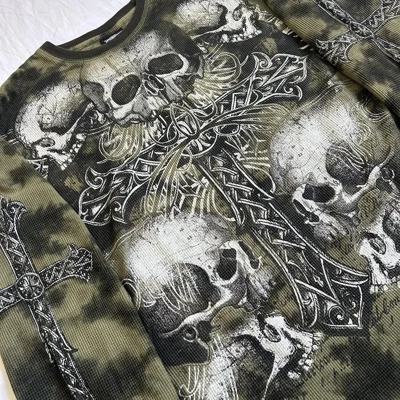Wholesale Cross Skull Print E Girl Vintage T Shirts Women Wholesale Cross Skull Print E Girl Vintage T Shirts Women