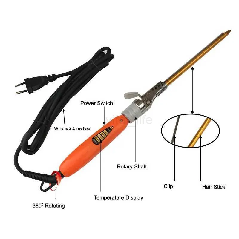 LCD Display Hair Curling Iron Ceramic Curling Wand Tong Roller for Tight Curls Amazon.com: LCD Display 9MM Hair Curling Iron Wand Salon  main image 4