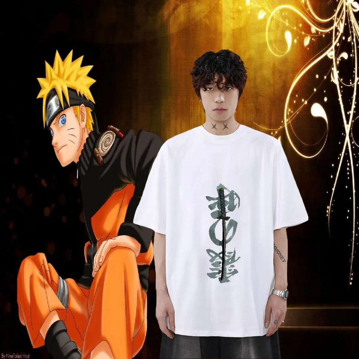 Wholesale Cotton Soft Men Tees Custom Anime Clothes For