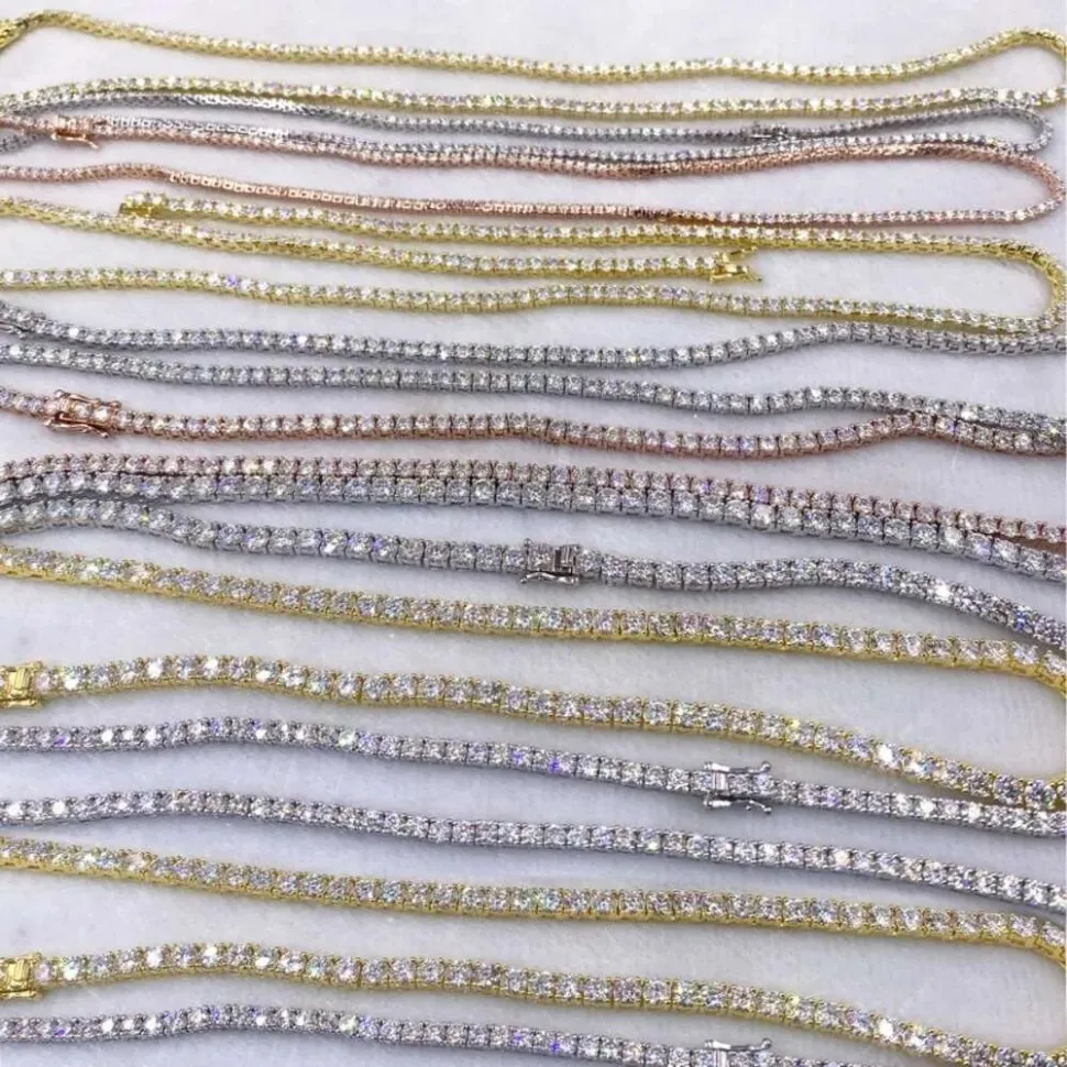 Collane di design per donne stilista di moda collane con ciondolo hip hop argento VVS moissanite dia collana gioielli tennis_voghion.com