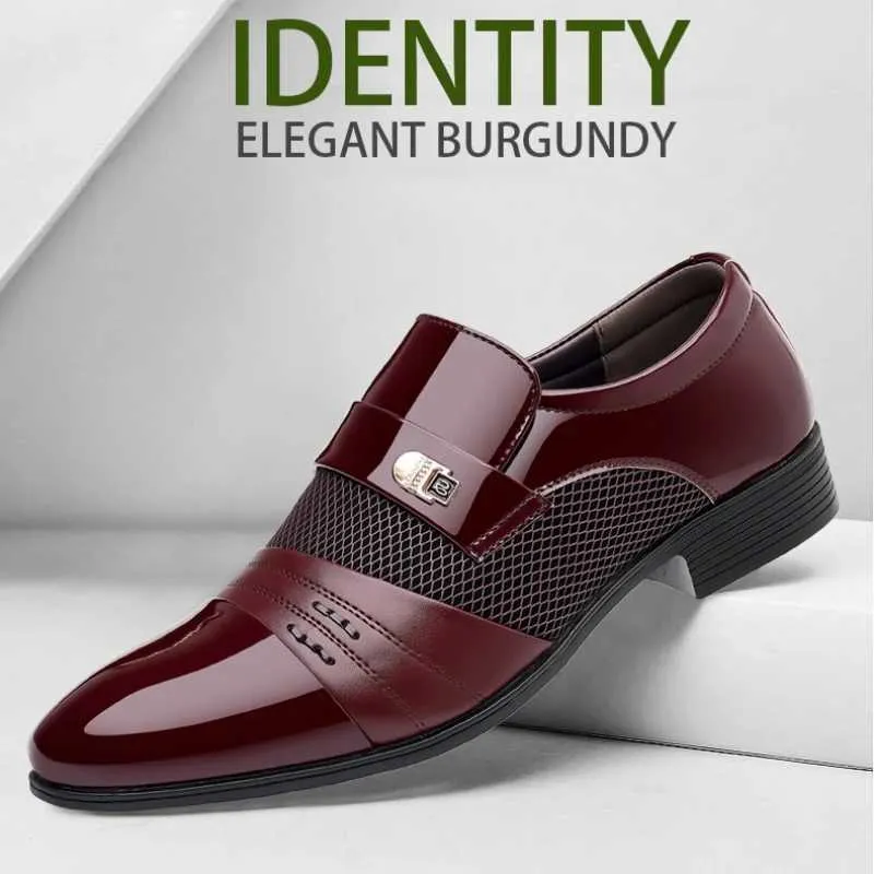 Dress Shoes Mens Formal Leather Black Open Toe Waterproof  display picture 1