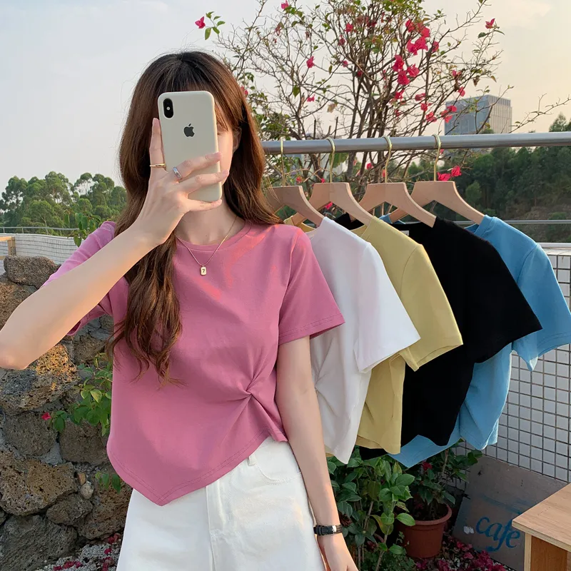 【paragraph】★韓国★Spring summer short T-shirt Korean Design Short Sleeved shirt with t shirt for Women