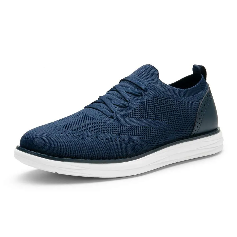 Bruno Marc Mens KnitFlex Craft Mesh Leather Lace-Up Oxfords  display picture 1