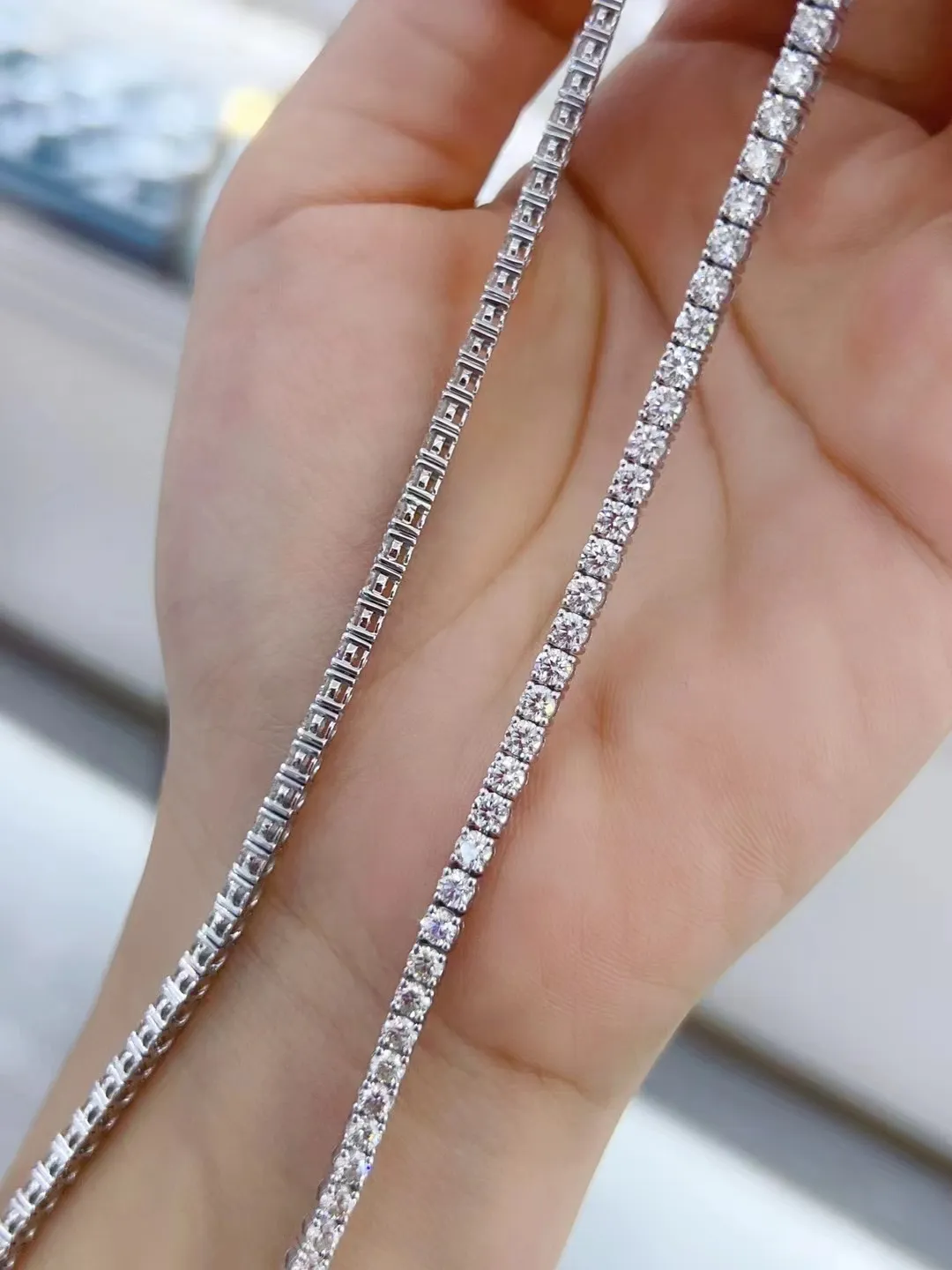 シルバー silver925 3㎜18インチ ジルコニア ダイヤ テニスチェーン シルバー silver925 3㎜18インチ ジルコニア ダイヤ テニスチェーン