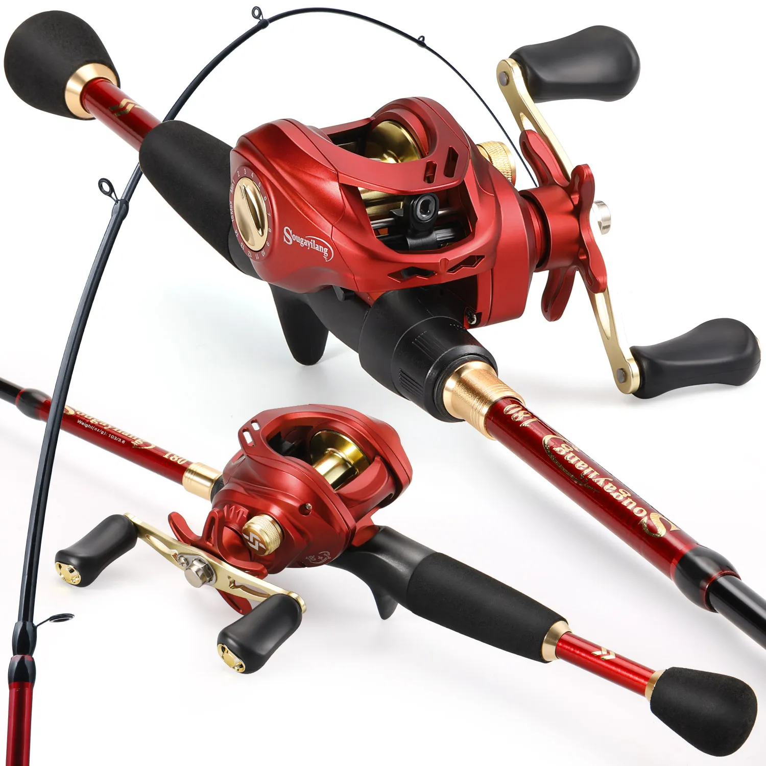 best baitcaster combo for trout LUNKERHUNT Rod and Reel 7 Feet |Premium Baitcaster Combo Right or Left Handed | F-117 Heavy Power Fishing Rod | High Strength Carbon Body Fishing Pole Anglers are in charge of the cast regardless of the wind or other conditions with the effortlessly adjusted MCS Magnetic Control System Trout Baitcaster For Panfish Lure