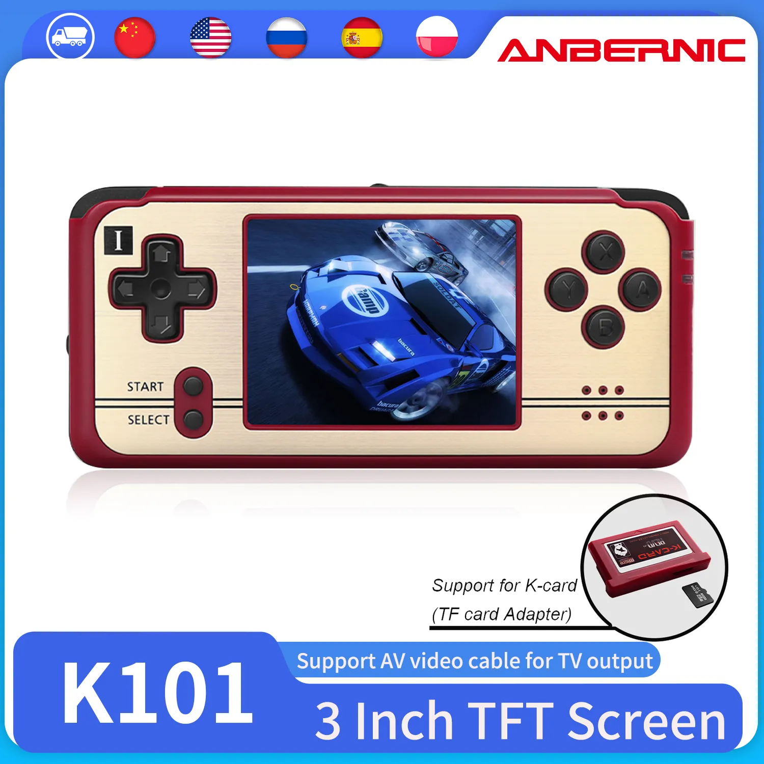 Anbernic K101 Plus Pocket Handheld Game Console 3 Inch LCD Screen
