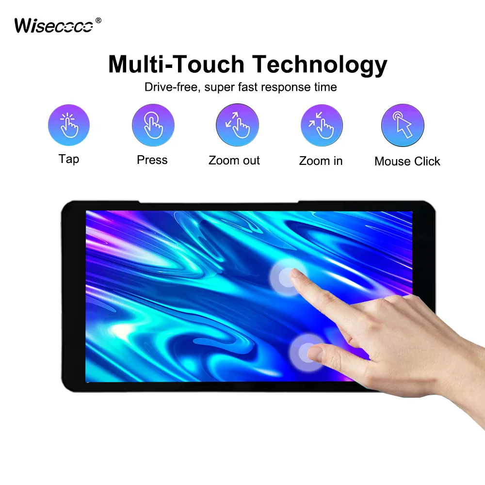 Wisecoco 5.5 Inch FHD Touch Portable Monitor 1920x1080 IPS HDMI Laptop typeC Gaming Display for PC Raspberry Pi PS4 Switch Phone